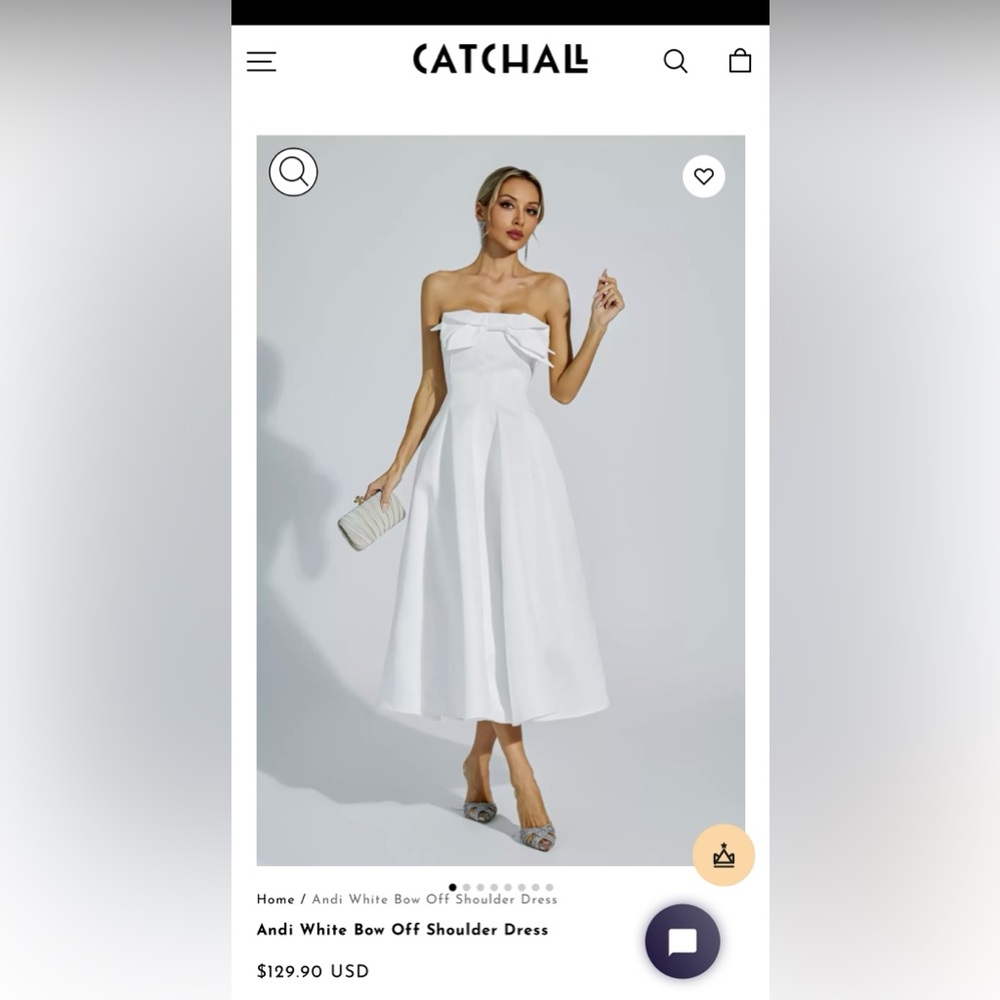 Andi White Bow Off Shoulder Dress